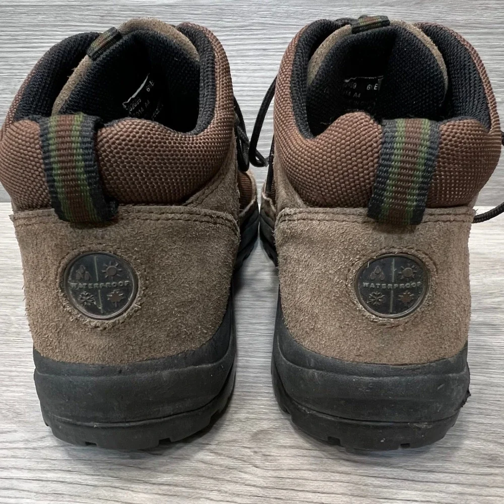 Lands' End Kids Brown Suede Leather‎ Hiking Trail Ankle Boots Size 6 1/2B Shoes